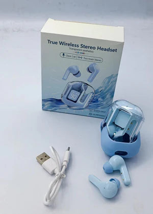T6 Crystal Wireless Earphones – سماعات لاسلكية بتقنية البلوتوث 🎧✨